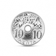 Breloques en métal DQ monnaie Argenté antique (sans nickel)