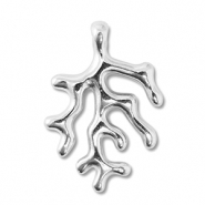 Breloques en métal DQ corail Argenté antique (sans nickel)