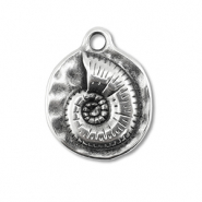 Breloques en métal DQ coquille Argenté antique (sans nickel)
