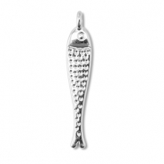 Breloques en métal DQ poisson Argenté antique (sans nickel)