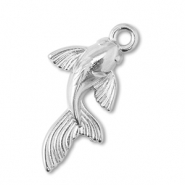 Breloques en métal DQ poisson Argenté antique (sans nickel)