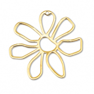 Breloques en métal DQ fleur Doré (sans nickel)