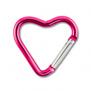 Apprêts colorés porte-clés coeur Rose magenta brillant