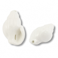 Perles en c&eacute;ramique buccin Blanc