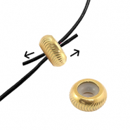 Appr&ecirc;ts en acier Inox perles stoppeur avec motif 8mm Dor&eacute;