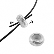 Appr&ecirc;ts en acier Inox perles stoppeur avec motif 8mm Argent&eacute;
