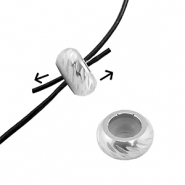 Appr&ecirc;ts en acier Inox perles stoppeur avec motif 6mm Argent&eacute;