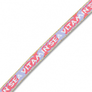 BY31® Ruban texte "Vitamin sea" Lavande-rouge corail-blanc-doré