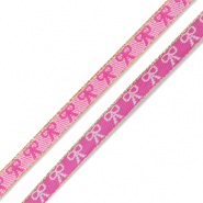 BY31® Ruban texte nœuds Rose foncé-rose clair-doré