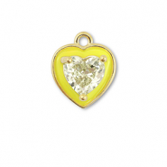 Métal TQ laiton breloques coeur Doré-jaune néon-jaune clair