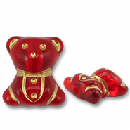 Perles acryliques ourson Rouge-doré