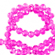 Perles à facettes 6x4mm disque Heishi Rose néon