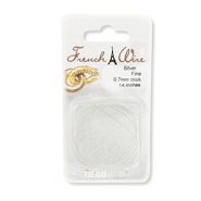 Beadsmith French wire fine 0.7mm Argenté