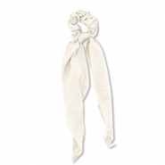 Elastique pour cheveux chouchou avec ruban Blanc cassé