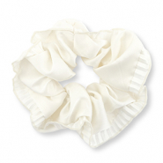 Elastique pour cheveux chouchou soyeux Blanc cassé
