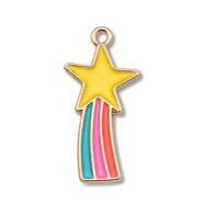 Breloques en métal émaillée étoile Doré-multicolore