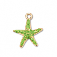 Breloques en métal émaillée étoile de mer Doré-vert