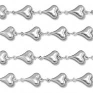 Apprêts en acier Inox chaîne maille jaseron cœur Argenté