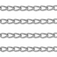 Apprêts en acier Inox chaîne maille jaseron ovale Argenté