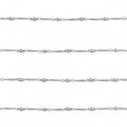 Apprêts en acier Inox chaîne maille jaseron barre avec boule Argenté