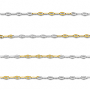 Apprêts en acier Inox chaîne maille jaseron maille forçat Doré-argenté