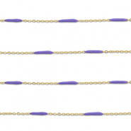 Apprêts en acier Inox chaîne maille jaseron avec barre Doré-violet