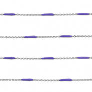 Apprêts en acier Inox chaîne maille jaseron avec barre Argenté-violet