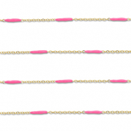 Apprêts en acier Inox chaîne maille jaseron avec barre Doré-rose