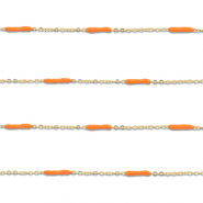 Apprêts en acier Inox chaîne maille jaseron avec barre Doré-orange