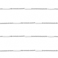 Apprêts en acier Inox chaîne maille jaseron avec barre Argenté-blanc