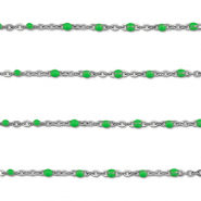 Apprêts en acier Inox chaîne maille jaseron 1mm Argenté-vert