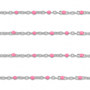 Apprêts en acier Inox chaîne maille jaseron 1mm Argenté-rose