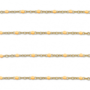 Apprêts en acier Inox chaîne maille jaseron 1mm Doré-orange pêche