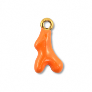 Breloques en acier Inox corail Argenté-orange