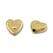 Perles en acier Inox coeur Doré