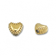 Perles en acier Inox coeur Doré