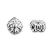 Perles en acier Inox fleur Argenté
