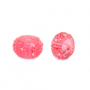 Perles en r&eacute;sine rondelles 6mm Rose corail