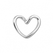 Apprêts en acier Inox connecteur coeur Argenté