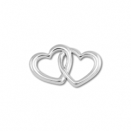 Apprêts en acier Inox connecteur coeur Argenté