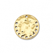 Breloques / connecteur en acier Inox rond Doré