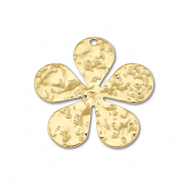 Breloques en acier Inox fleur Doré