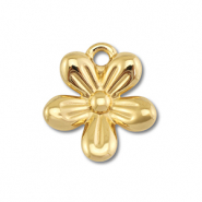 Breloques en acier Inox fleur Doré