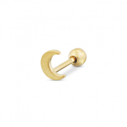 Piercing d&rsquo;oreilles en acier Inox lune Dor&eacute;