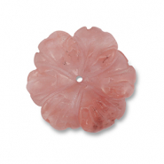 Pierres naturelles perles fleur Transparent rouge