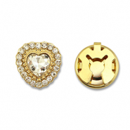Cache-boutons en laiton Eco-brass® zirconium cœur Doré-cristal