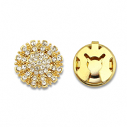 Cache-boutons en laiton Eco-brass® zirconium soleil Doré-cristal