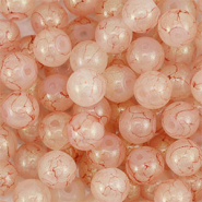 Perles en verre avec pailletes 8 mm Rose poudré-doré