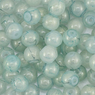 Perles en verre avec pailletes 6 mm Gris verdâtre-doré