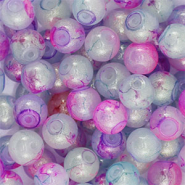 Perles en verre avec pailletes 4 mm Violet multicolore-doré